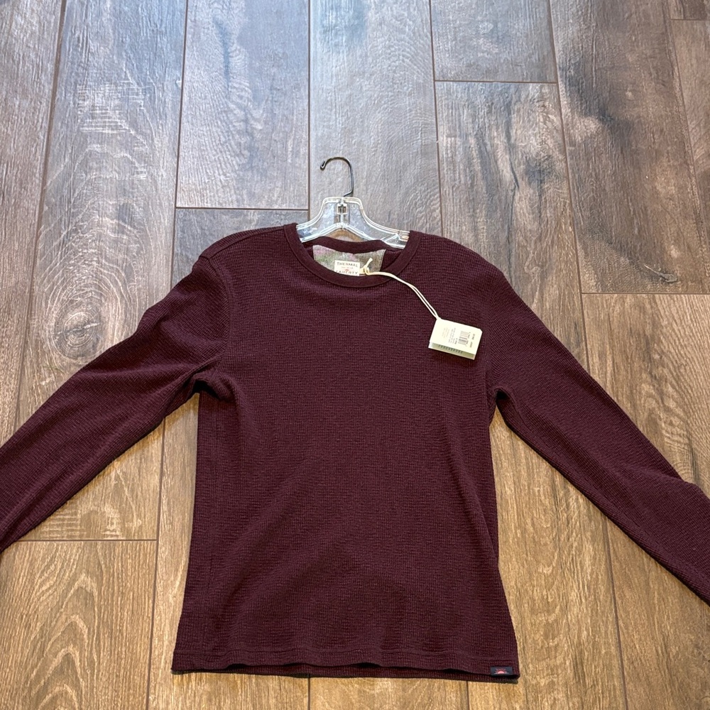 Faherty Deep Burgundy Thermal Knit Top